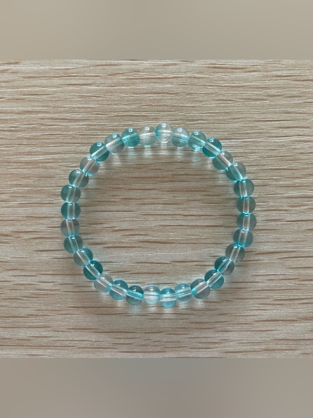 Pale aqua glass bead bracelet
